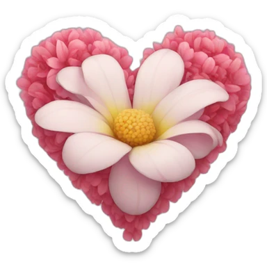 Flower heart sticker