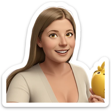 smiling girl with long hair sticker