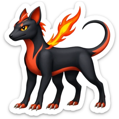 Salandit-Litten-Houndour-Fakémon-hybrid-creature (full body)  sticker