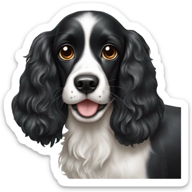 Black cocker spaniel sticker