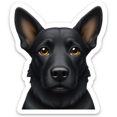 Black carabian dog sticker