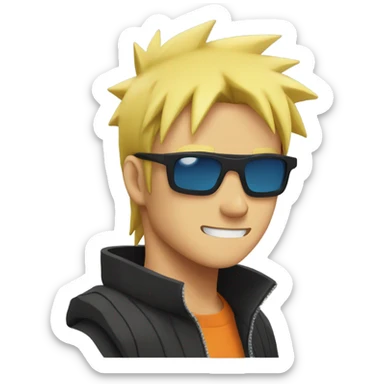 Naruto with shades on sticker