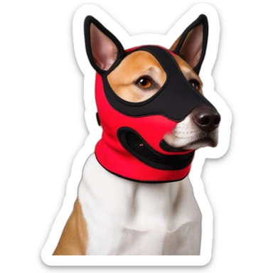Puppy mask Neoprene K9 Hood - Red sticker