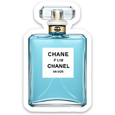 Light blue Chanel perfume sticker