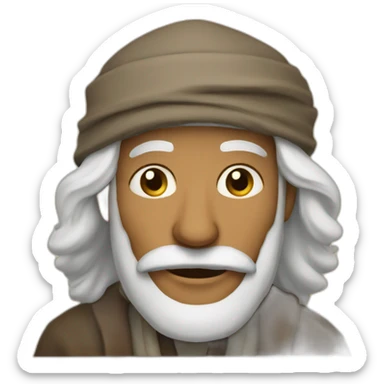 a frame with an old moroccan man sticker