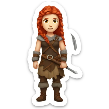 A red-haired Viking girl sticker