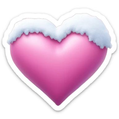 Pink Heart with snow on it and a snowy mountain background  sticker