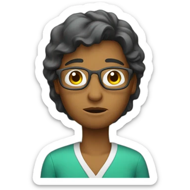 A teacher very tired of work sticker