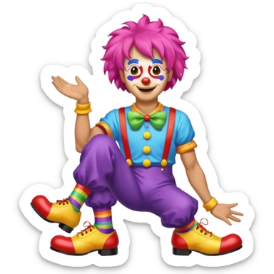 Man with clown shoes sticker