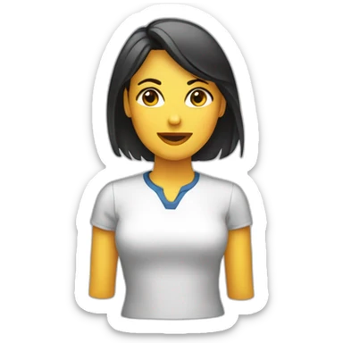 emoji de mujer computadora sticker