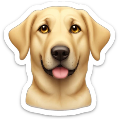 Light yellow lab floppy ears German shepherd face mutt chubby face sticker