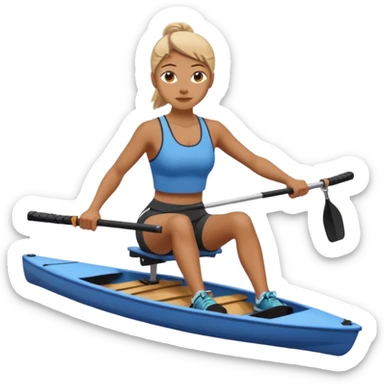 women workout  rowing  sticker
