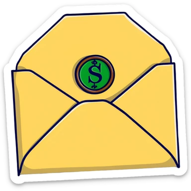 sealed letter with wax seal sticker