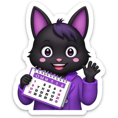 kuromi holding a calendar sticker