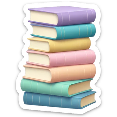 stack of books in pastel colors sticker