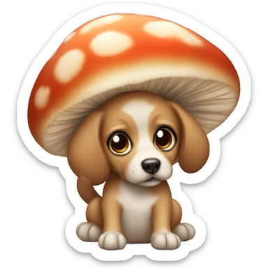 mushroom puppy sticker