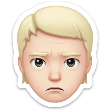 Super frown face sticker