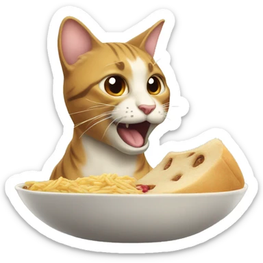 Gatto che mangia una mela  sticker