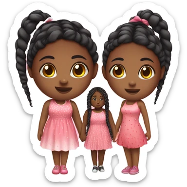 Black girl with braids, chubby and with a pink strawberry dress very cute  sticker