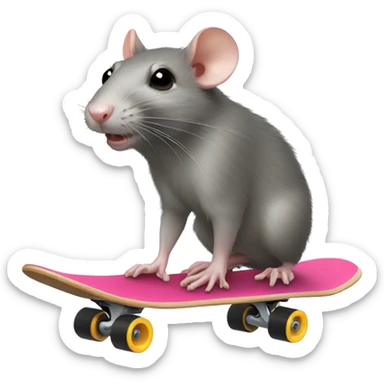 rat on a skate board sticker
