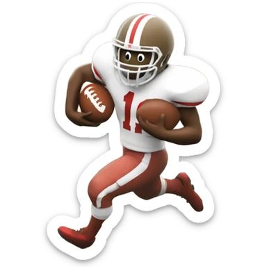 Ohio buckeye mascot scoring a touchdown sticker
