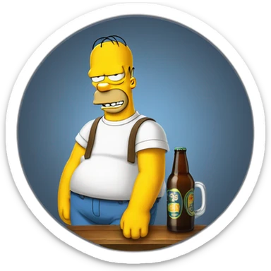 Homer simpson avec une bière sticker