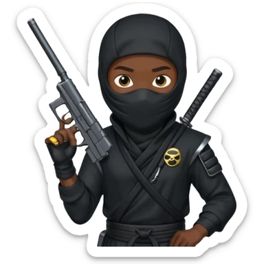 Una persona que sea así 🥷 pero con una pistola  sticker