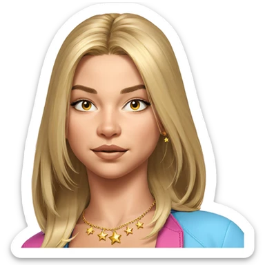 blonde girl with star necklace sticker