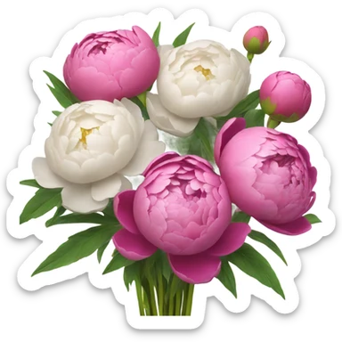 Peonies bouquet  sticker