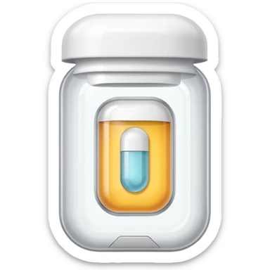 medicine capsule in case in nutral colors sticker