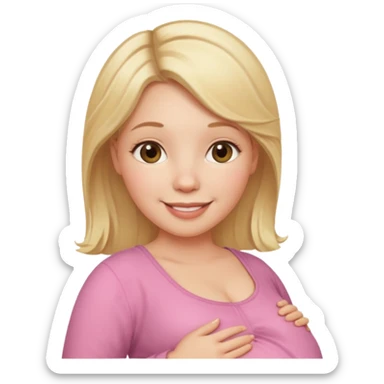 pregnant white woman with blonde hair sticker