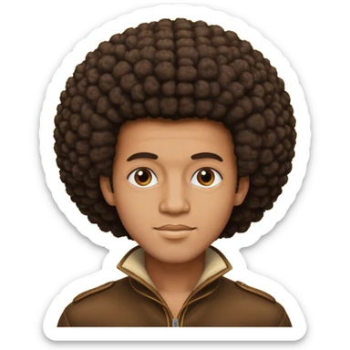 man with afro sticker