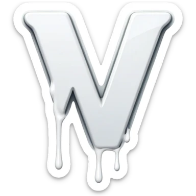 White dripping paint from the letter V sticker