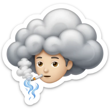 Sucking in exhale smoke sticker