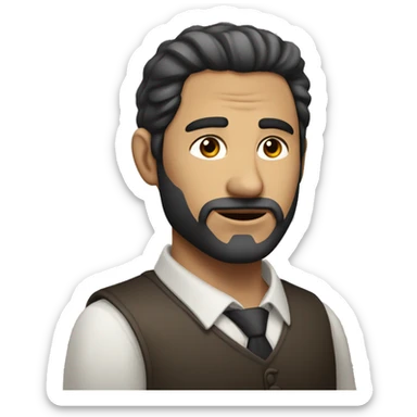 Hombre de cabello largo, apariencia de malo y enojado  sticker