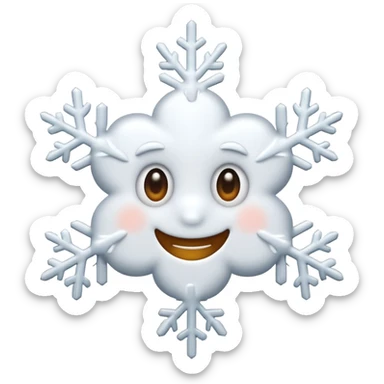 Snowflake emoji with eyes and smile with the words above outlined goodnight sticker
