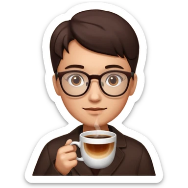 coffe and glasses sticker