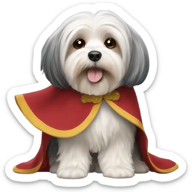 Havanese wearing a cape sticker