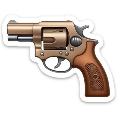 Compact pistol with brown handle sticker