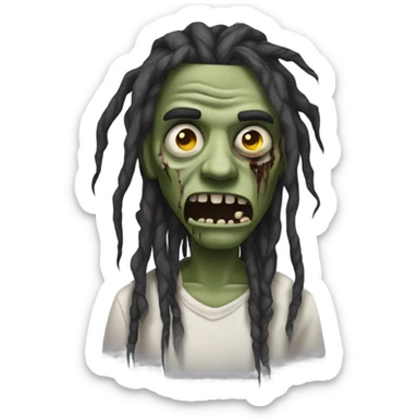 Zombie with dreads sticker