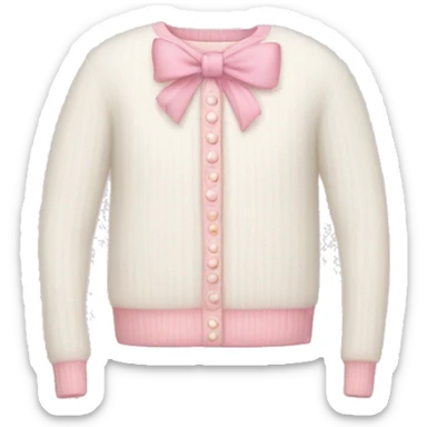 White sweater with many light pink bows sticker