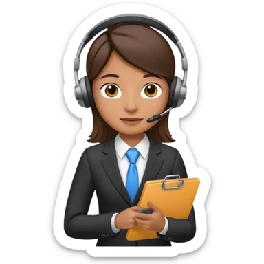 Event Planner Holding A Clipboard And Headset sticker