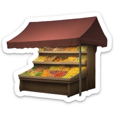 a market stall struck by lightning sticker