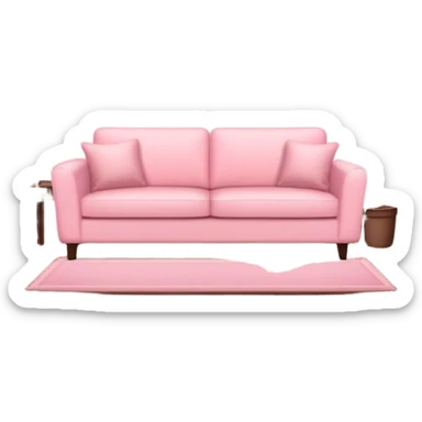 Living room in the of Powder Pink  color  sticker