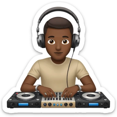 man dj with setup sticker