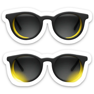 Black glasses with Yellow lenses sticker