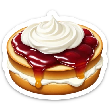 norwegian vafler with jam and sour cream sticker