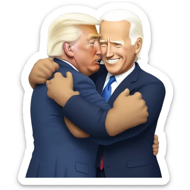 Donald Trump Hugging Joe Biden sticker