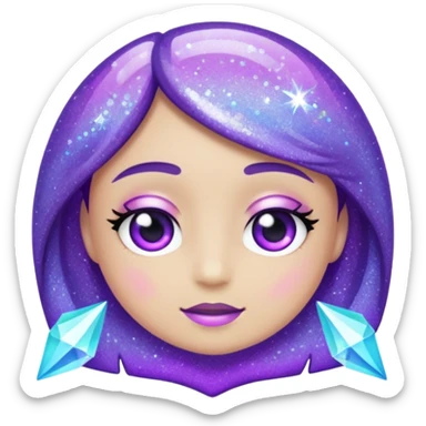 glitter purple and cian fix sticker