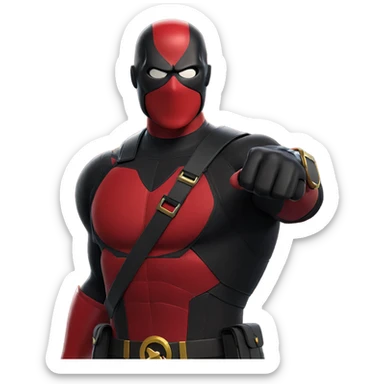 masked hero with utility belt sticker
